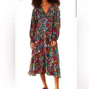 Farm Rio Tropical Garden Lenzing™ Ecovero™ Viscose Midi Dress - Size XS
